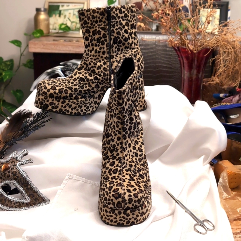 Plats Platform Cheetah Pattern Boot - image 4